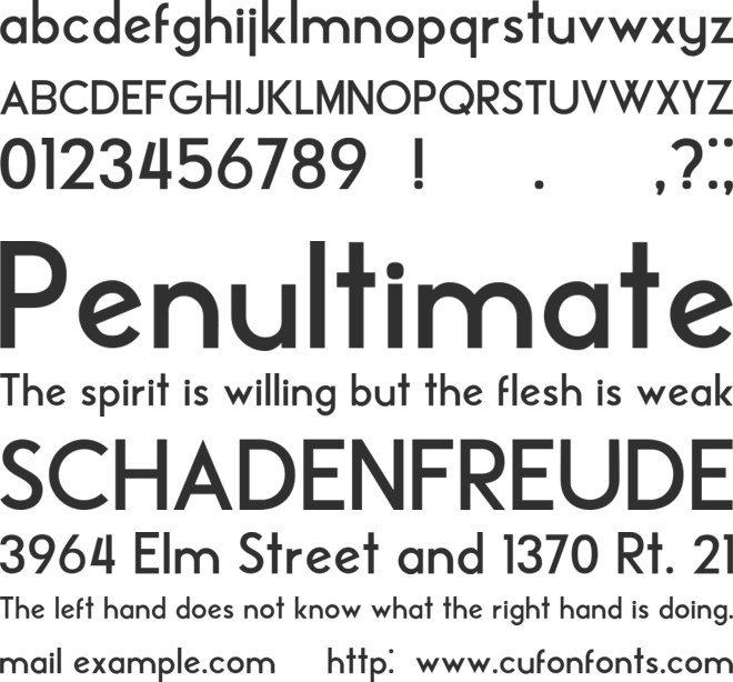 Official font preview