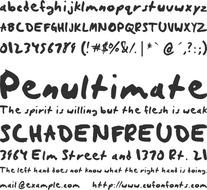 Quickrite font preview
