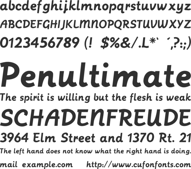 Postface font preview
