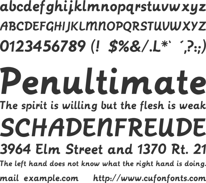 Postface font preview