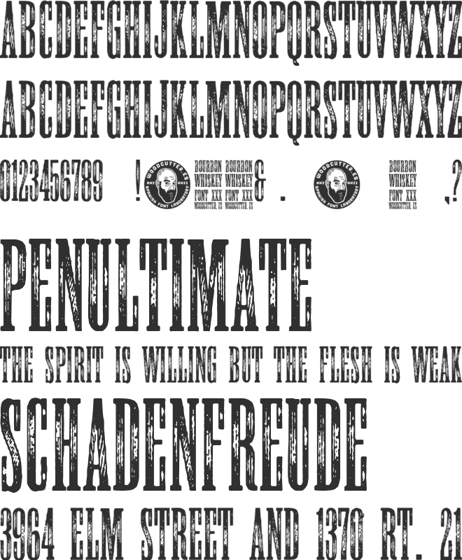 Bourbon whiskey font preview