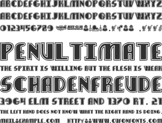 Jazz Club font preview