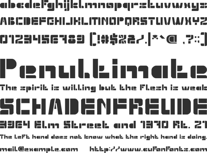 EXTRA MACHINE font preview