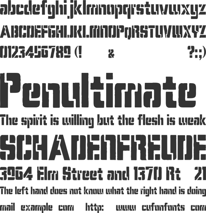 Karen Stencil font preview