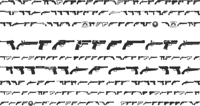 Pistolas font preview