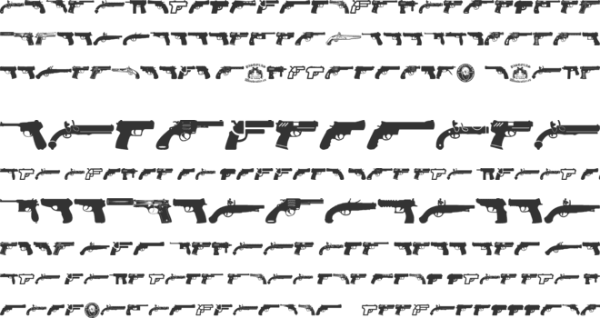 Pistolas font preview