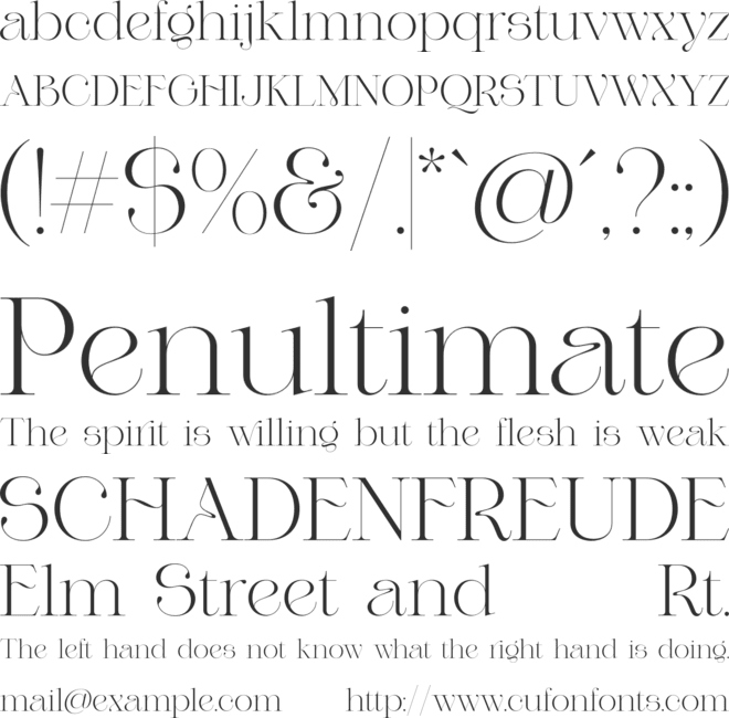Valery font preview