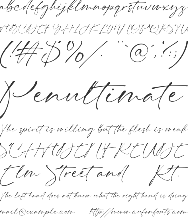 Pride Signature font preview