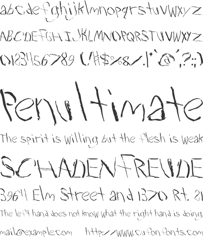 Travesty font preview