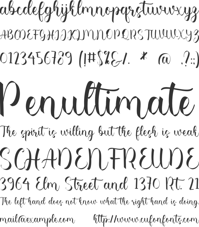 Gabrielle Hannah font preview