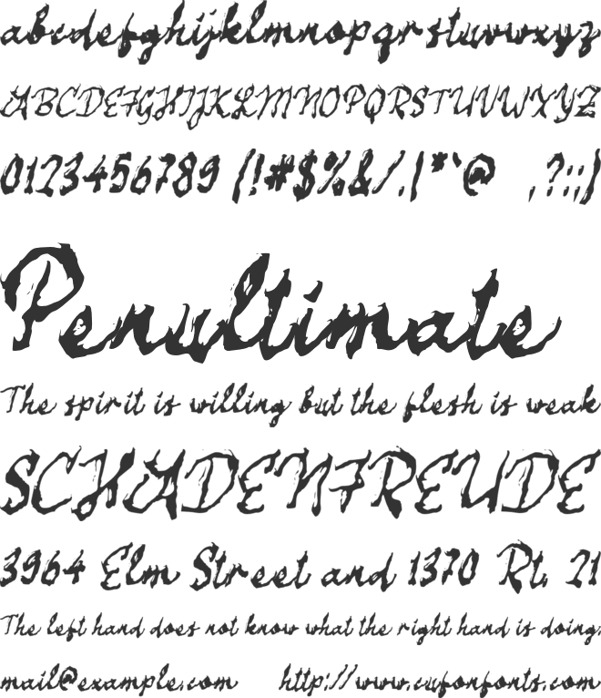 e Emperan font preview