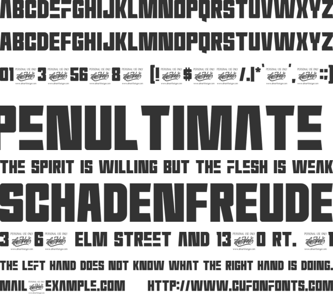 Thematheka font preview