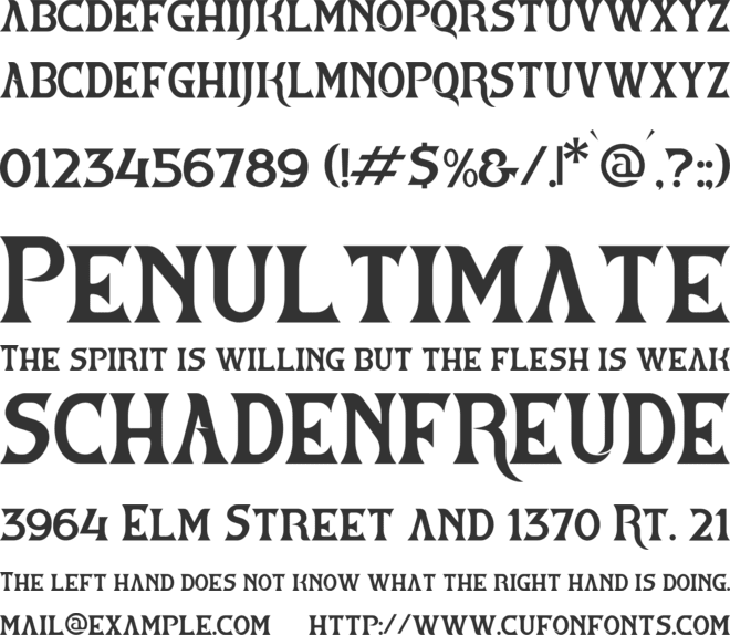 vestovia font preview