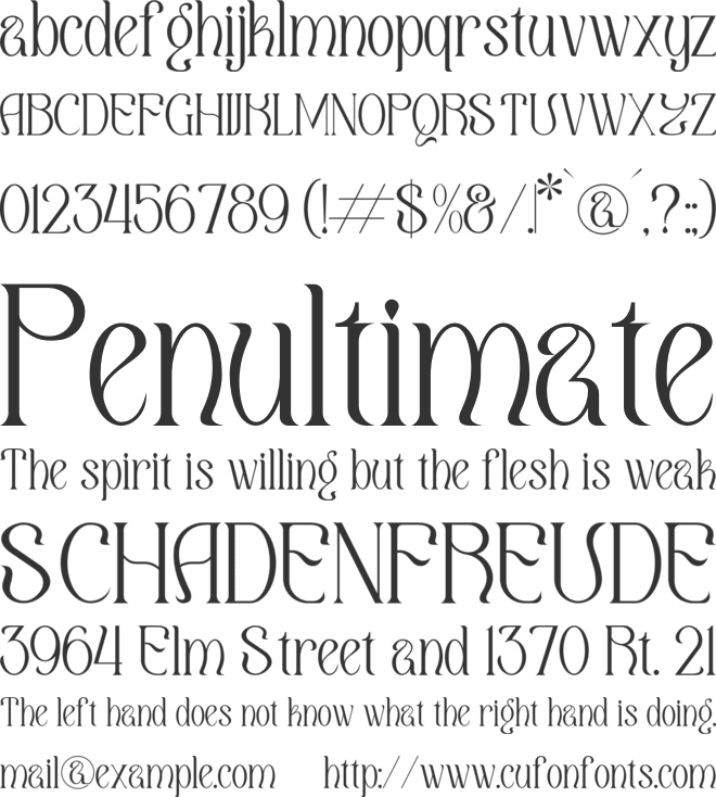 Qaugherty font preview