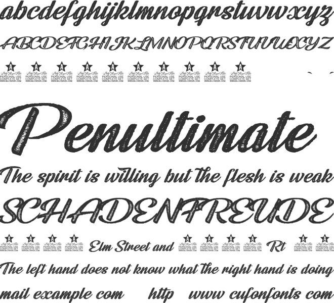 ROOSTER ROOTS PERSONAL USE font preview