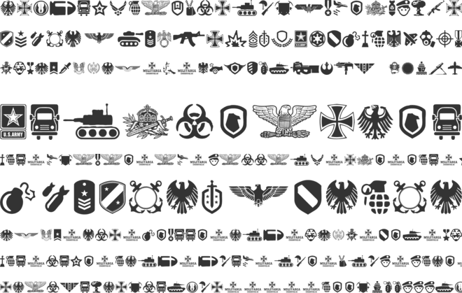 Militaria font preview
