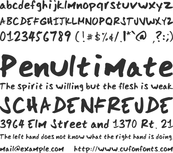 Scoder Hand font preview