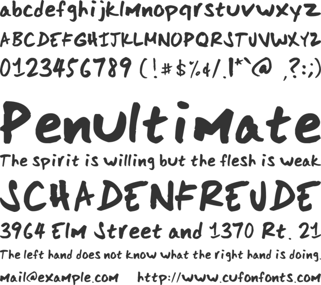 Scoder Hand font preview