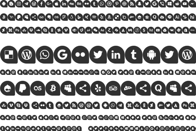 Icons Social Media 13 font preview