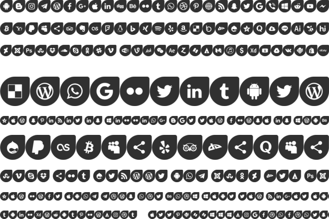 Icons Social Media 12 font preview