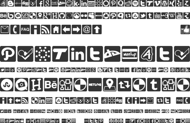 Social Icons Pro Set 1 - Rounded font preview