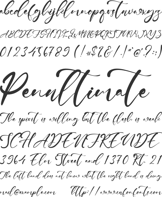 Gallagher font preview