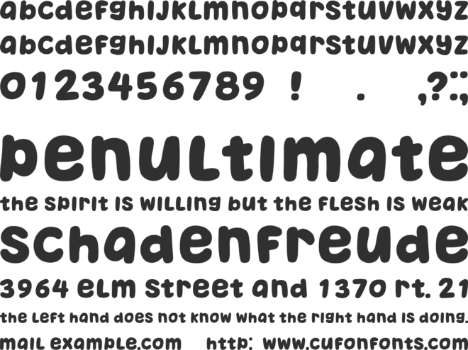 Takeover font preview