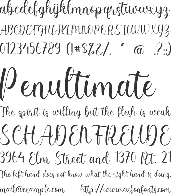 Heather Jaslene font preview