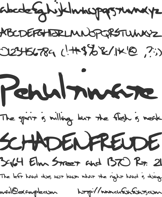 Sixth Kristen Squirt font preview