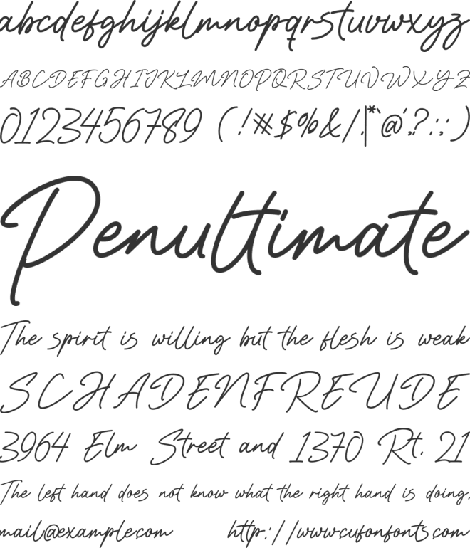 Bestien font preview