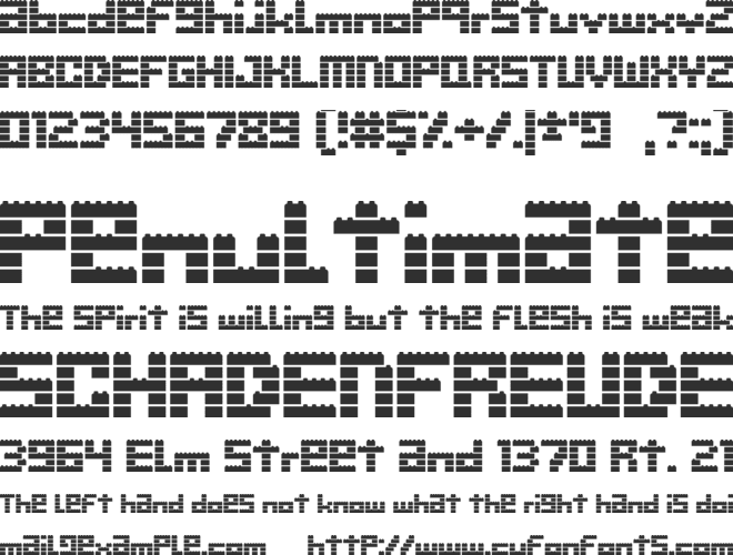 Clicky Bricks 2 Outlines font preview
