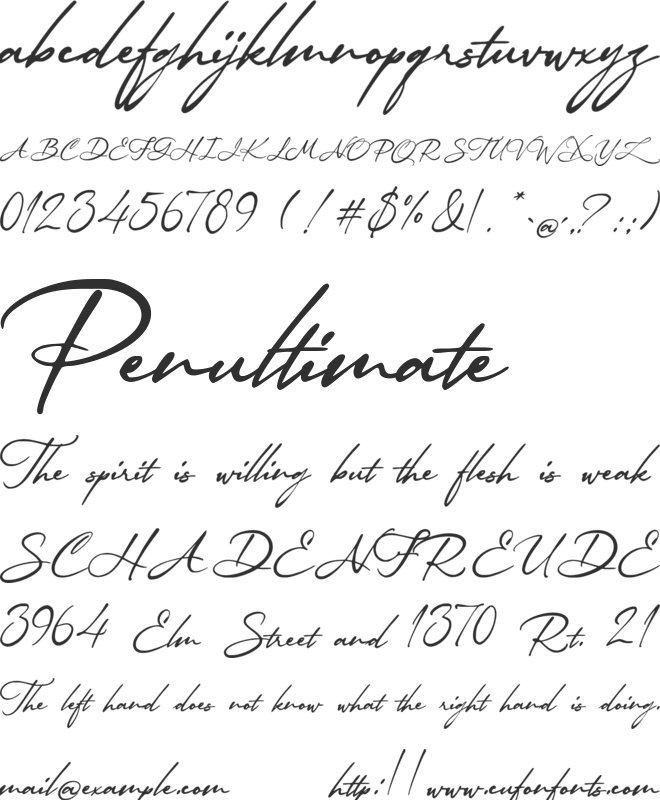 Cardinal Valentino font preview