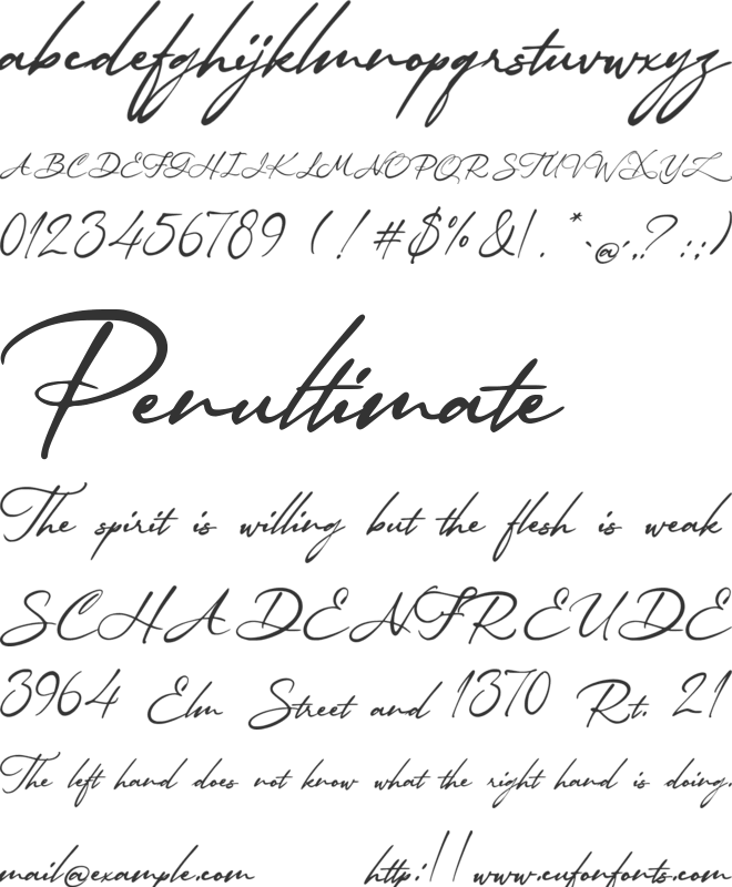 Cardinal Valentino font preview