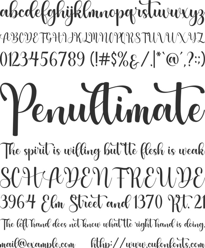 Babe font preview