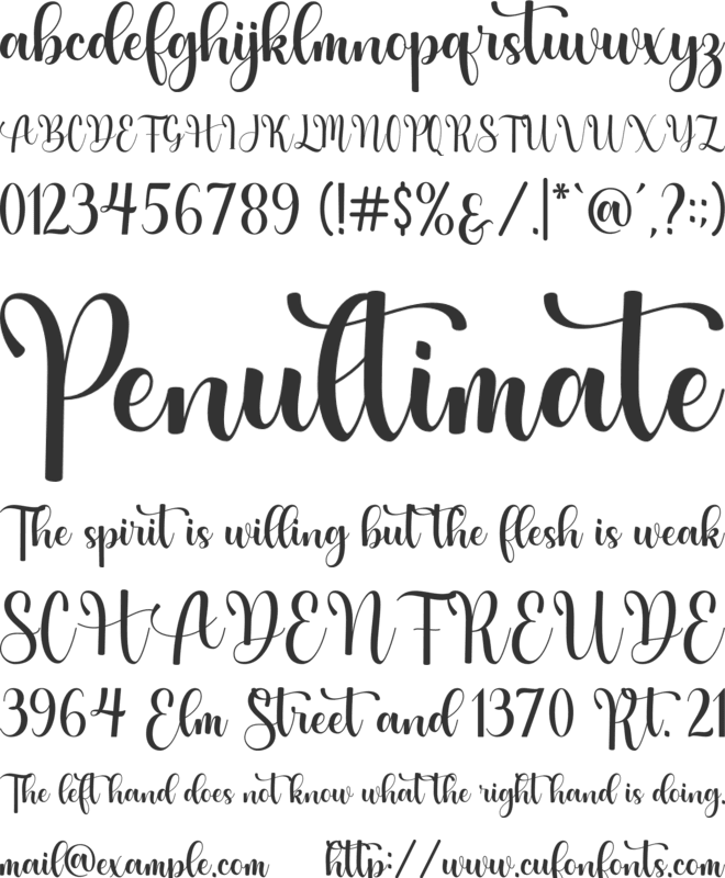Babe font preview