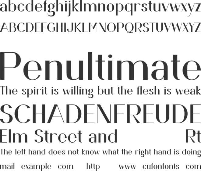 Deranio font preview