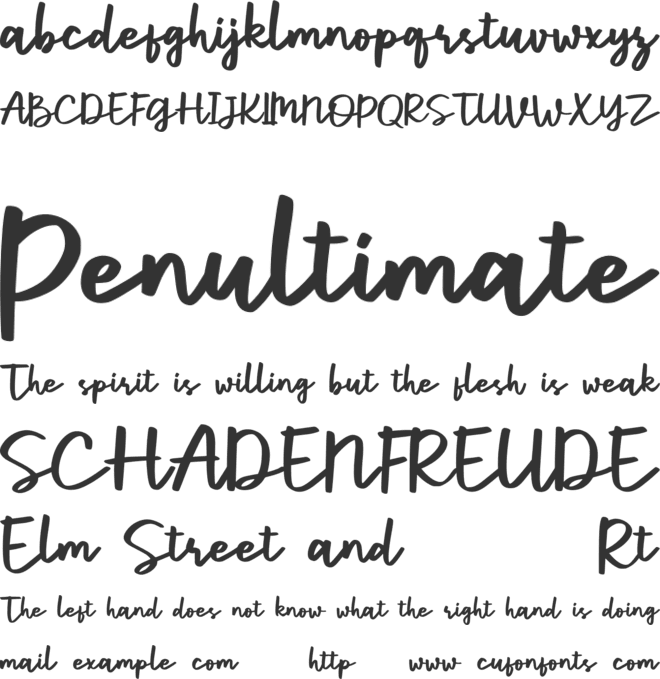 Parcely Free font preview