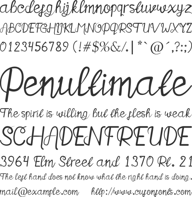 Salthink font preview