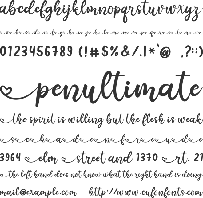 Afilia font preview