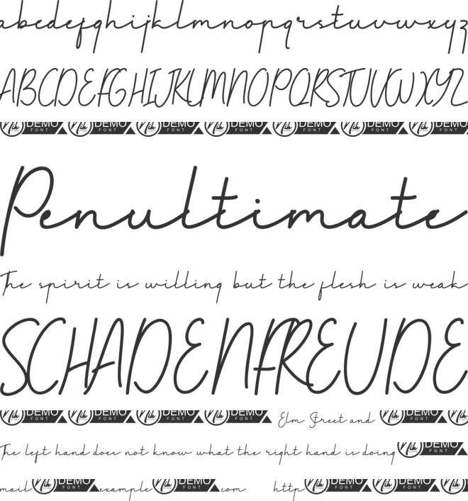 Friendship Goal Demo font preview