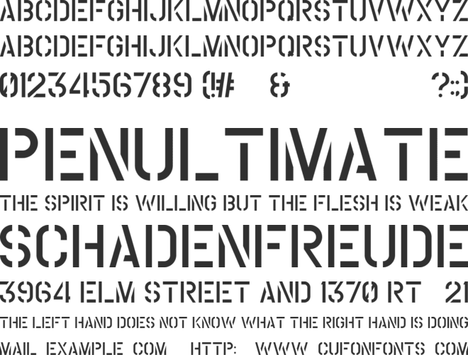 Coutline font preview