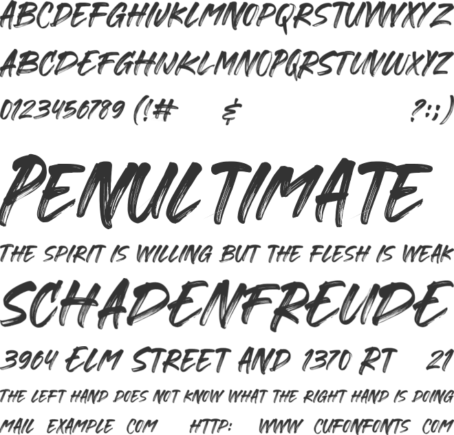 Gorock Brush font preview