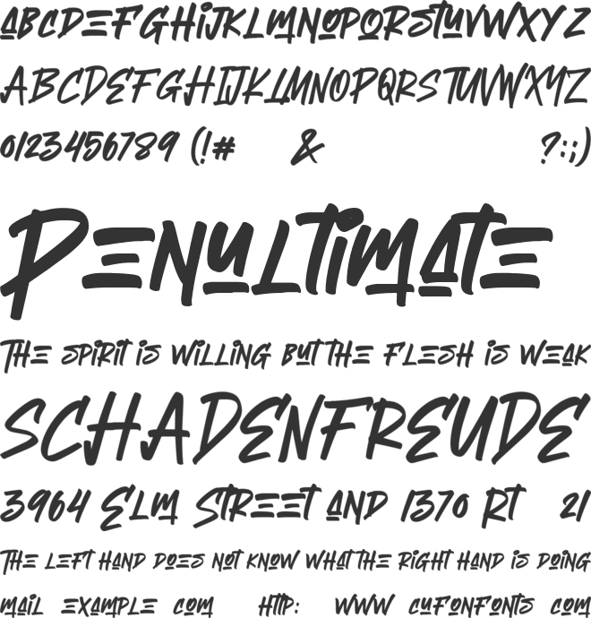 Therhog font preview