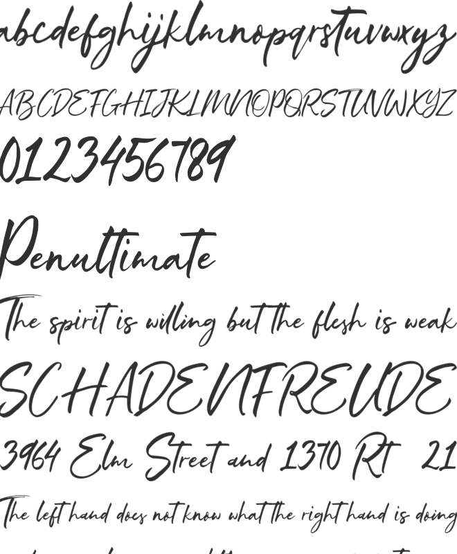 The Chemical font preview