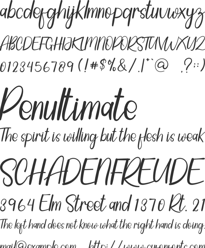 Handmade Signature font preview