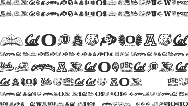 PAC-12 font preview
