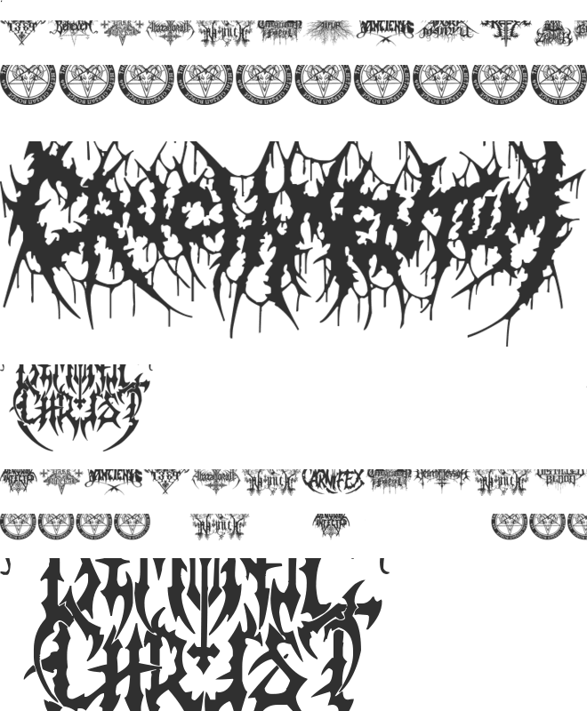 Black Metal G font preview
