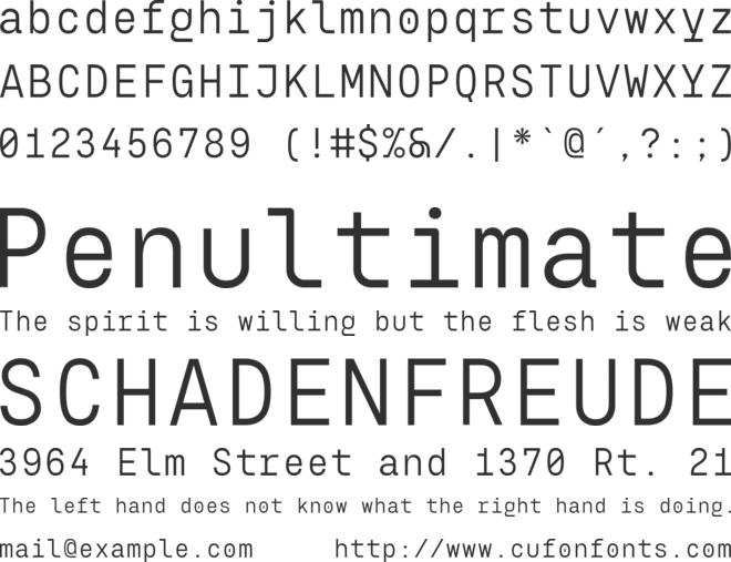 Eingrantch Mono font preview