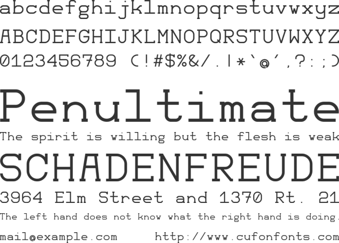 Monomod font preview