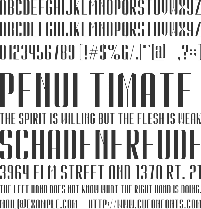 Kionsa Condensed font preview